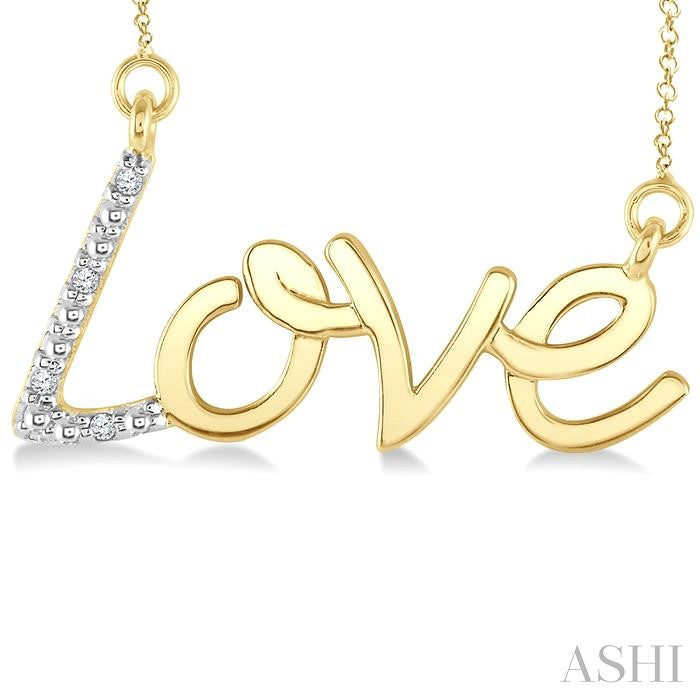 ASHI Gold Vermeil 'Love' Diamond Fashion Pendant 87049PPSSSLPD-GV