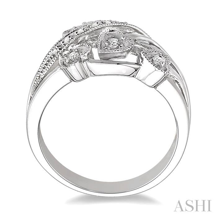ASHI Silver Heart Shape Diamond Fashion Ring 87179PPSSSLRG
