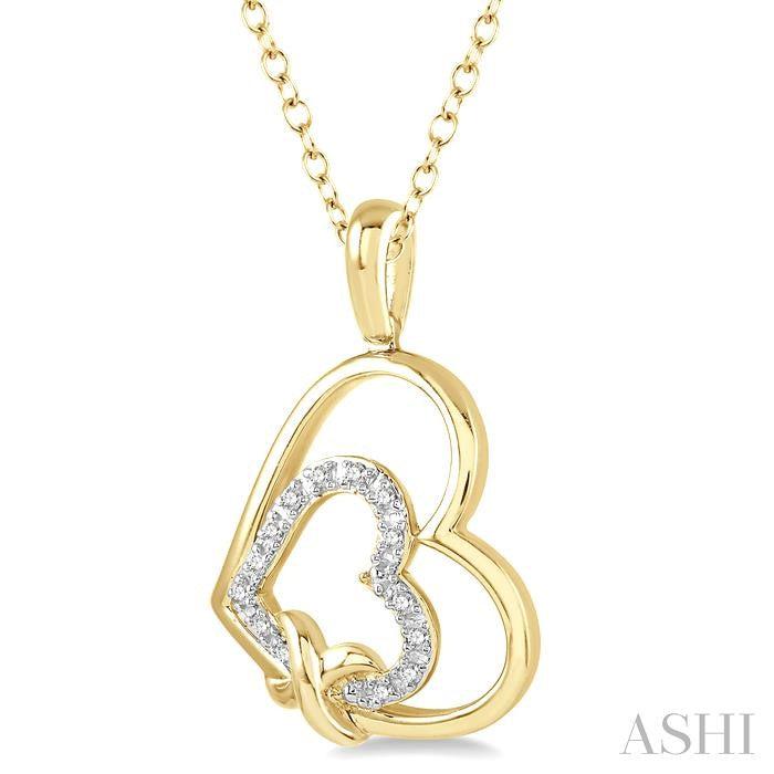 ASHI Gold Vermeil Double Heart Shape Diamond Fashion Pendant 87189PPSSSLPD-GV