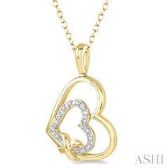 ASHI Gold Vermeil Double Heart Shape Diamond Fashion Pendant 87189PPSSSLPD-GV