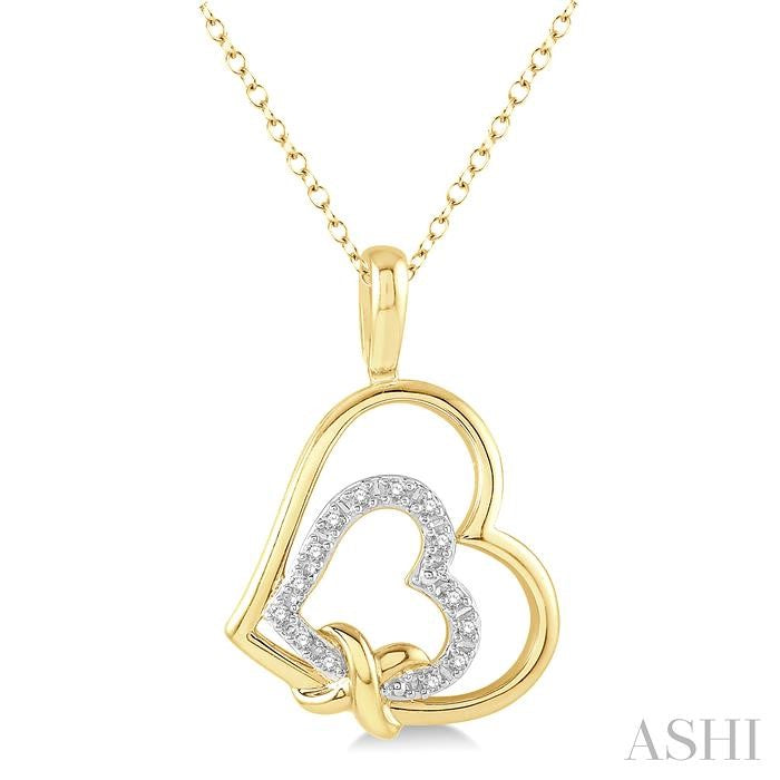 ASHI Gold Vermeil Double Heart Shape Diamond Fashion Pendant 87189PPSSSLPD-GV