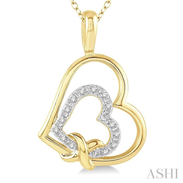 ASHI Gold Vermeil Double Heart Shape Diamond Fashion Pendant 87189PPSSSLPD-GV