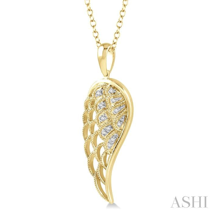 ASHI Gold Vermeil Angel Wings Diamond Fashion Pendant 87259PPSSSLPD-GV
