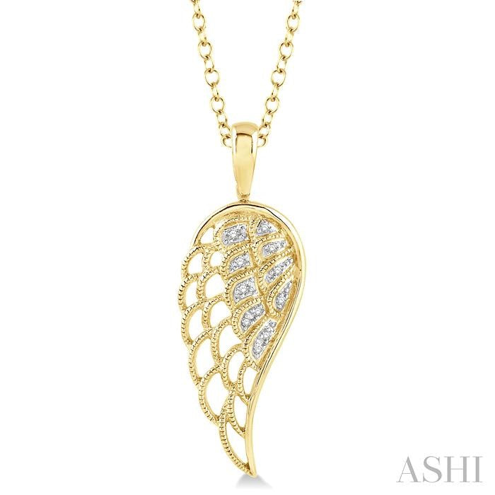 ASHI Gold Vermeil Angel Wings Diamond Fashion Pendant 87259PPSSSLPD-GV