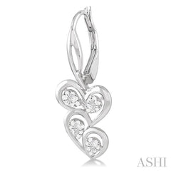 ASHI Silver Twice Heart Shape Diamond Fashion Earrings 87519PPSSSLER