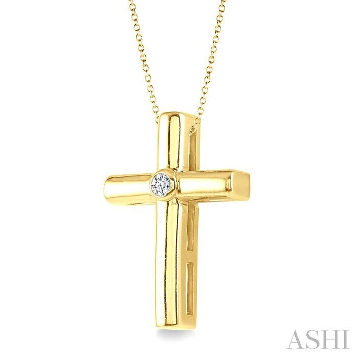 ASHI Gold Vermeil Cross Diamond Fashion Pendant 87549PPSXSLPD-GV