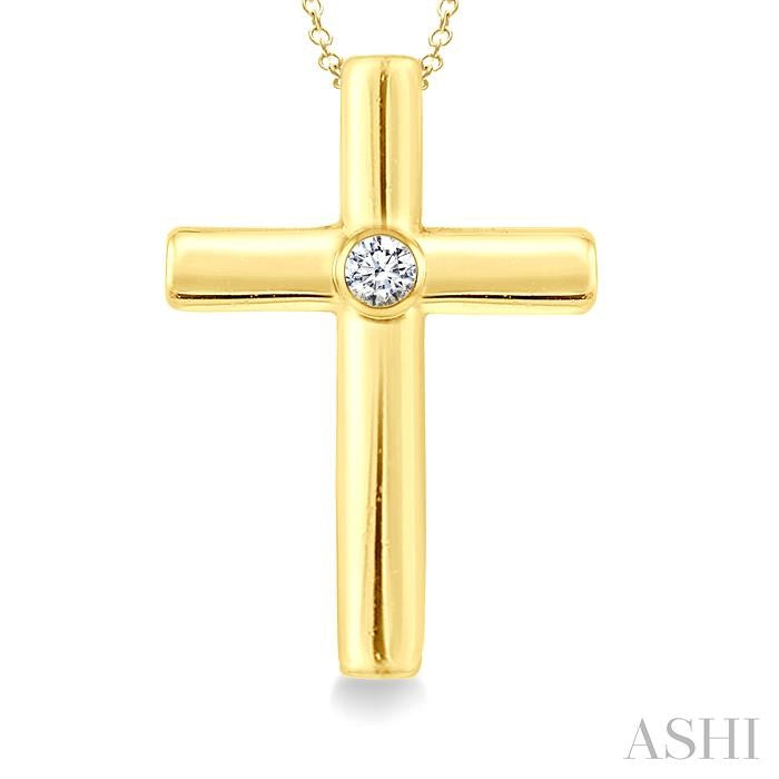 ASHI Gold Vermeil Cross Diamond Fashion Pendant 87549PPSXSLPD-GV