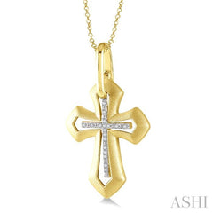 ASHI Gold Vermeil Cross Diamond Fashion Pendant 87609PPSSSLPD-GV