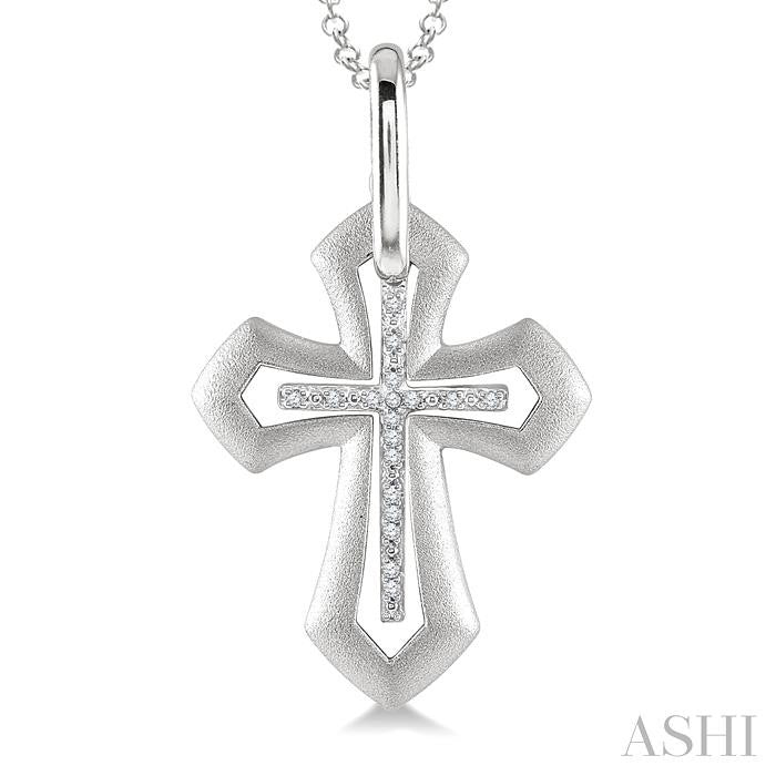 ASHI Silver Cross Diamond Fashion Pendant 87609PPSSSLPD