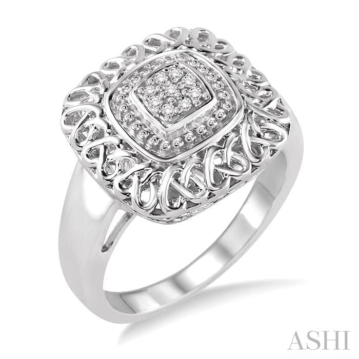 ASHI Silver Cushion Shape Diamond Ring 87679PPSSSLRG