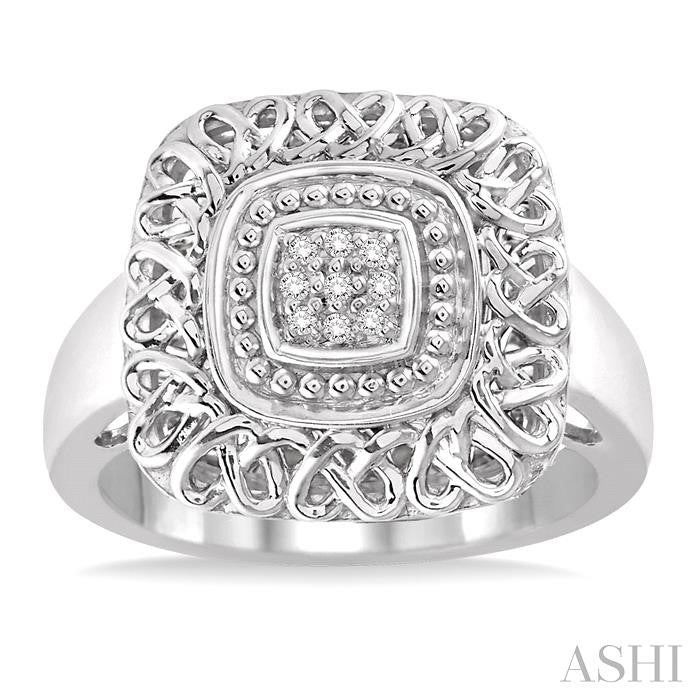 ASHI Silver Cushion Shape Diamond Ring 87679PPSSSLRG