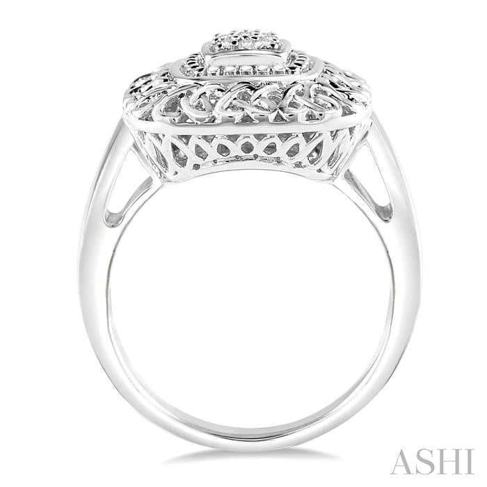 ASHI Silver Cushion Shape Diamond Ring 87679PPSSSLRG
