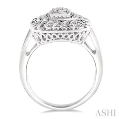 ASHI Silver Cushion Shape Diamond Ring 87679PPSSSLRG