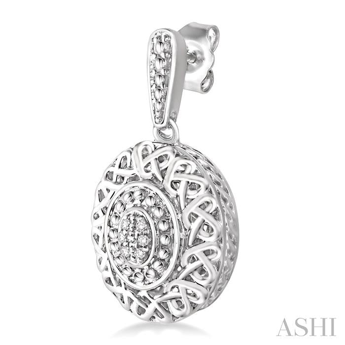 ASHI Silver Oval Shape Diamond Earrings 87829PPSSSLER