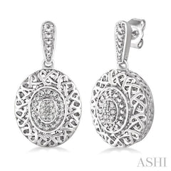 ASHI Silver Oval Shape Diamond Earrings 87829PPSSSLER