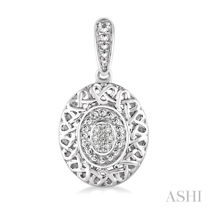 ASHI Silver Oval Shape Diamond Earrings 87829PPSSSLER