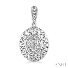 ASHI Silver Oval Shape Diamond Earrings 87829PPSSSLER