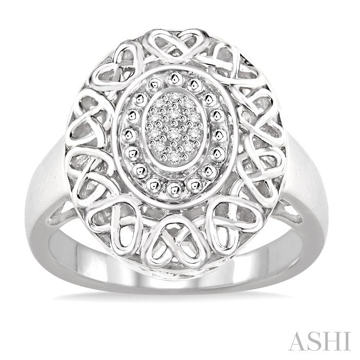ASHI Silver Oval Shape Diamond Ring 87829PPSSSLRG