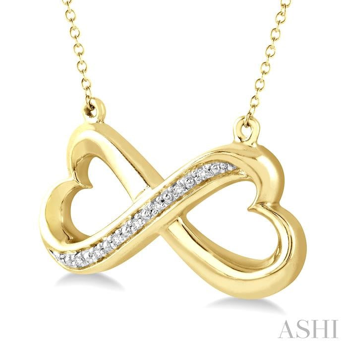 ASHI Gold Vermeil Infinity Heart Shape Diamond Fashion Pendant 87839PPSSSLPD-GV