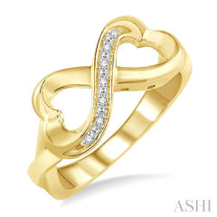 ASHI Gold Vermeil Infinity Heart Shape Diamond Fashion Ring 87839PPSSSLRG-GV