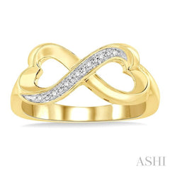 ASHI Gold Vermeil Infinity Heart Shape Diamond Fashion Ring 87839PPSSSLRG-GV