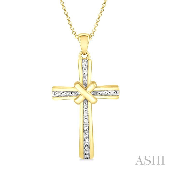 ASHI Gold Vermeil Cross Diamond Fashion Pendant 87869PPSSSLPD-GV