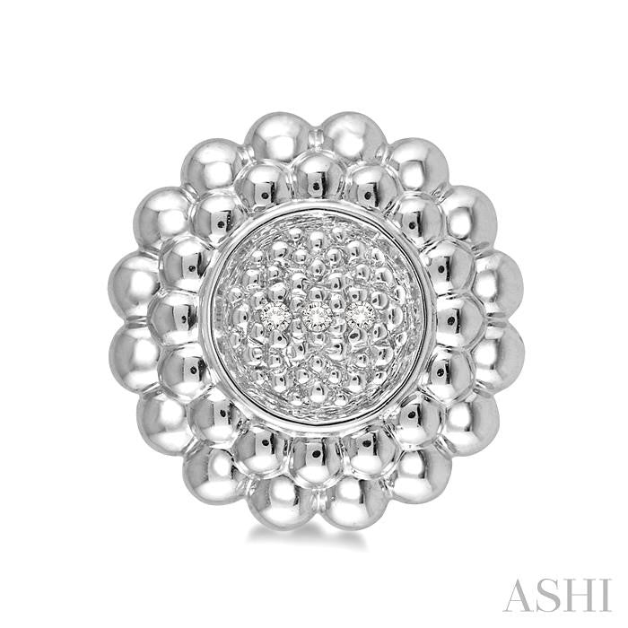 ASHI Silver Round Bead Diamond Earrings 87899PPSSSLER