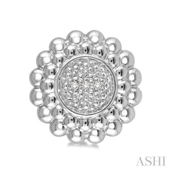 ASHI Silver Round Bead Diamond Earrings 87899PPSSSLER