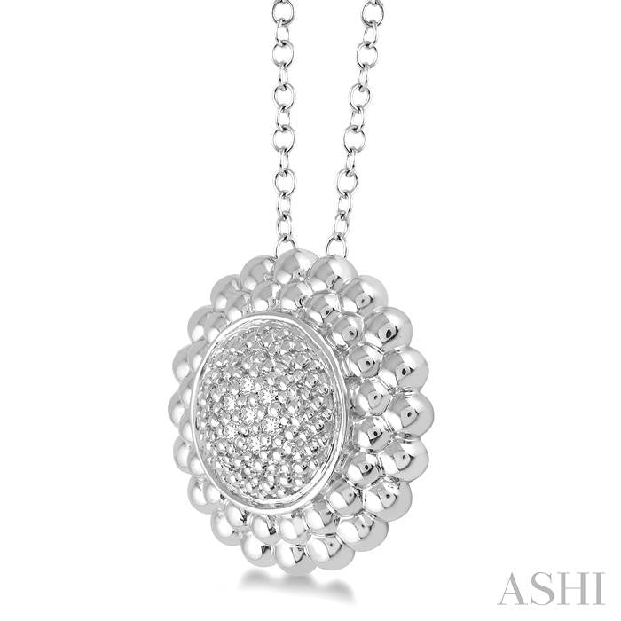 ASHI Silver Round Bead Diamond Pendant 87899PPSSSLPD