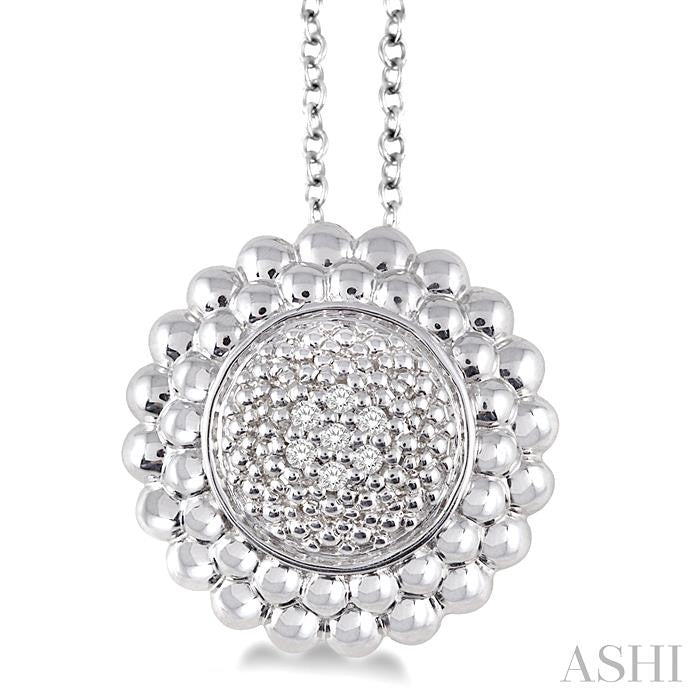ASHI Silver Round Bead Diamond Pendant 87899PPSSSLPD