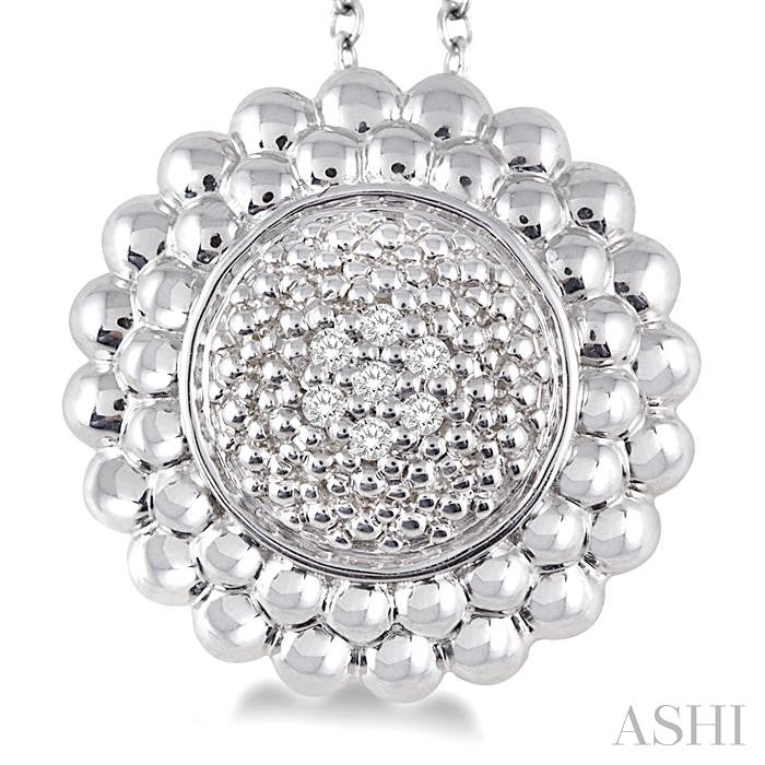 ASHI Silver Round Bead Diamond Pendant 87899PPSSSLPD