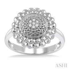 ASHI Silver Round Bead Diamond Ring 87899PPSSSLRG