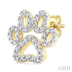 ASHI Gold Vermeil Dog Paw Diamond Fashion Earrings 87909PPSSSLER-GV