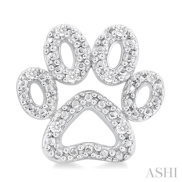 ASHI Silver Dog Paw Diamond Fashion Earrings 87909PPSSSLER