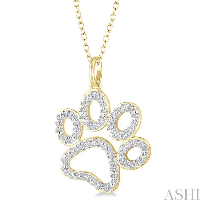 ASHI Gold Vermeil Dog Paw Diamond Fashion Pendant 87909PPSSSLPD-GV