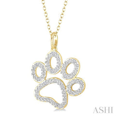 ASHI Gold Vermeil Dog Paw Diamond Fashion Pendant 87909PPSSSLPD-GV