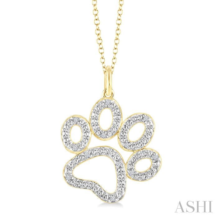 ASHI Gold Vermeil Dog Paw Diamond Fashion Pendant 87909PPSSSLPD-GV