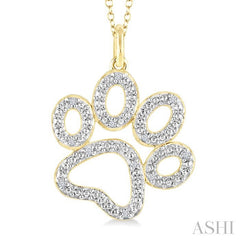ASHI Gold Vermeil Dog Paw Diamond Fashion Pendant 87909PPSSSLPD-GV