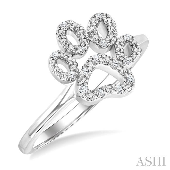 ASHI Silver Dog Paw Diamond Fashion Ring 87909PPSSSLRG