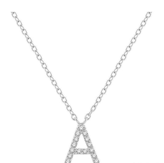 Parkplace Jewelers Block 'A' Initial Diamond Pendant 912F9PPFSPDWG-A