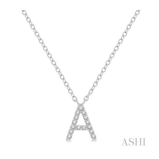 ASHI Block 'A' Initial Diamond Pendant 912F9PPFSPDWG-A