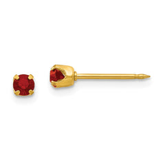 87E Inverness 24k Plated July Red Crystal Birthstone Earrings