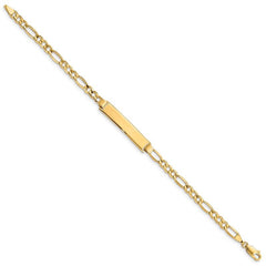 Quality Gold 14k Semi-solid Figaro ID Bracelet DCID108