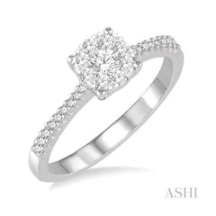 ASHI Round Shape Lovebright Essential Diamond Engagement Ring 150C4PPFVWG