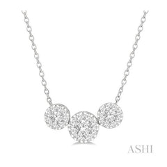 ASHI Round Shape Past Present & Future Lovebright Essential Diamond Necklace 99621PPFGNKWG-1.50
