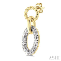 ASHI Gold Vermeil Bold Oval Rope Link Diamond Earrings 887A8PPSSSLER-GV