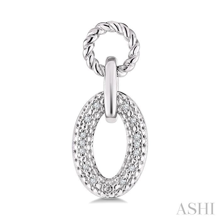 ASHI Silver Bold Oval Rope Link Diamond Earrings 887A8PPSSSLER