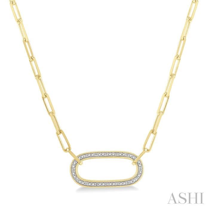 ASHI Gold Vermeil Paperclip Diamond Fashion Pendant 88858PPSSSLPD-GV