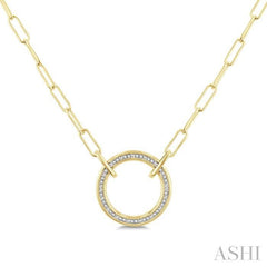 ASHI Gold Vermeil Paperclip Diamond Fashion Pendant 88858PPSSSLPD-RD-GV