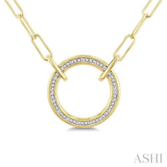 ASHI Gold Vermeil Paperclip Diamond Fashion Pendant 88858PPSSSLPD-RD-GV